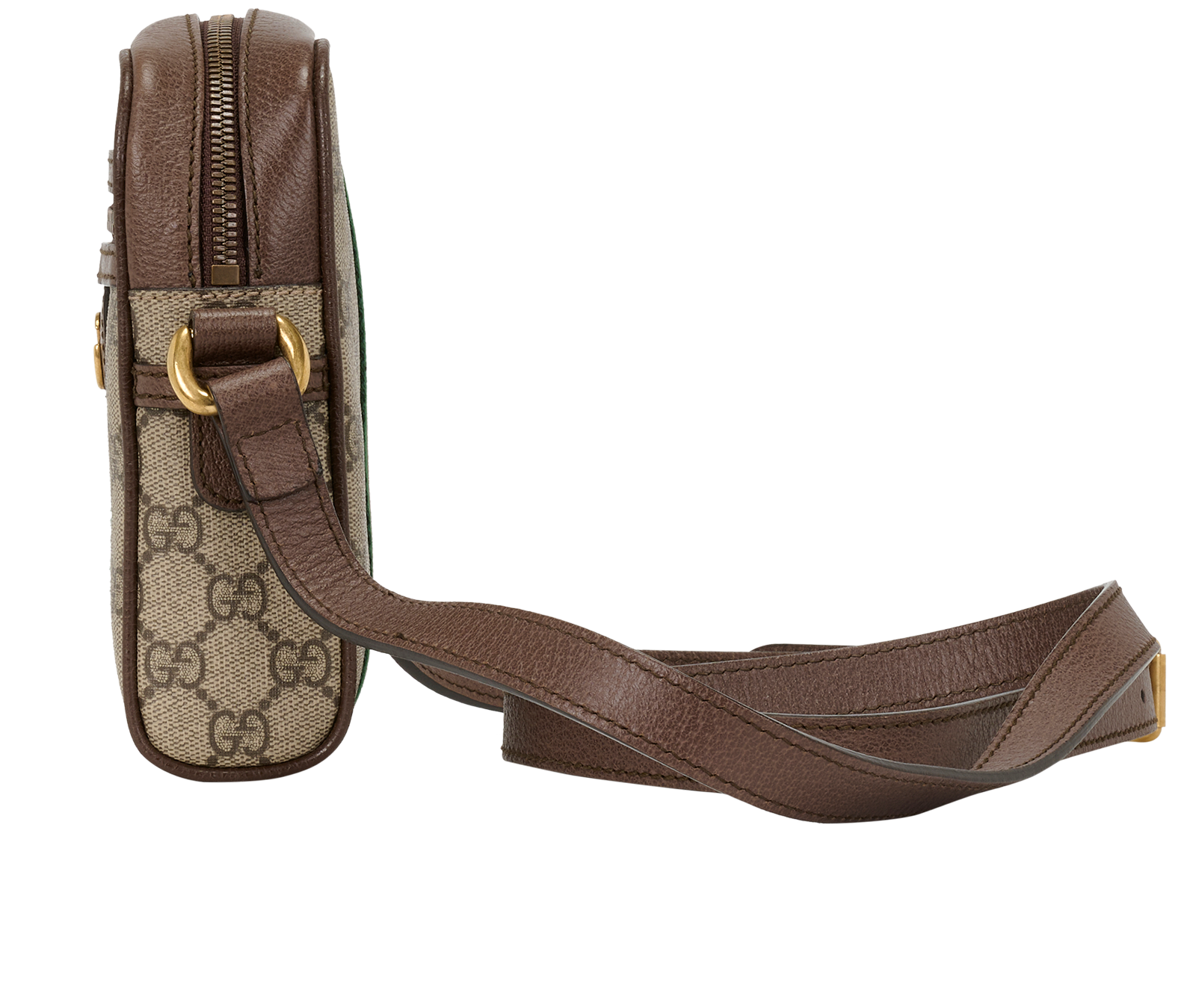 Ophidia Messenger Bag, &pound;595, Handbags, Beige/Brown, Canvas/Leather, Bottom view